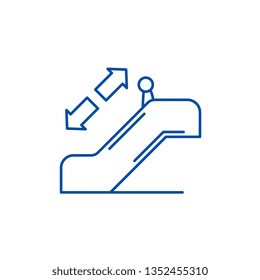 Escalator line icon concept. Escalator flat  vector symbol, sign, outline illustration.