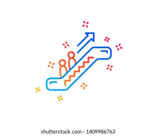 Escalator line icon. Elevator sign. Shopping stairway symbol. Gradient design elements. Linear escalator icon. Random shapes. Vector