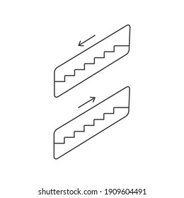 Escalator line icon in flat style. Vector