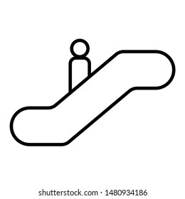 Escalator line icon, logo isolated on white background