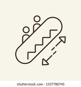 Escalator line icon. Moving, staircase, escalator. Public services concept. Vector illustration can be used for topics like service, technology, advertising