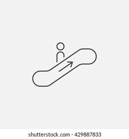 escalator line icon, outline vector logo illustration, linear pictogram isolated on white