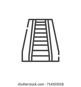 Escalator line icon, outline vector sign, linear style pictogram isolated on white. Symbol, logo illustration. Editable stroke