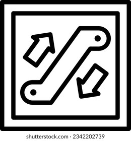 Escalator Line Icon - Single Icon, Vector