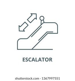 Escalator line icon, vector. Escalator outline sign, concept symbol, flat illustration
