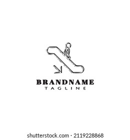 escalator logo cartoon icon design template black modern isolated vector