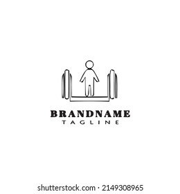 escalator logo cartoon icon design template black modern isolated vector