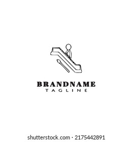 escalator logo cartoon icon design template black modern isolated vector