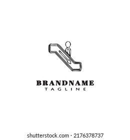 escalator logo cartoon icon design template black modern isolated vector