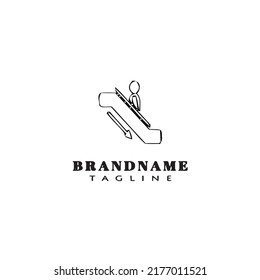 escalator logo cartoon icon design template black modern isolated vector