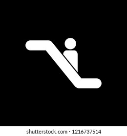 escalator, man, vector icon, illustration