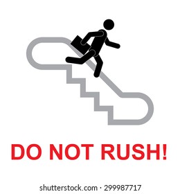 escalator men do not rush vector illustration
