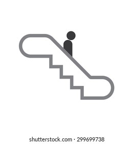 escalator men up and down vector illustration