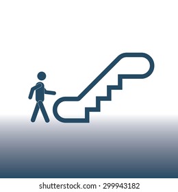 escalator men up and down vector illustration