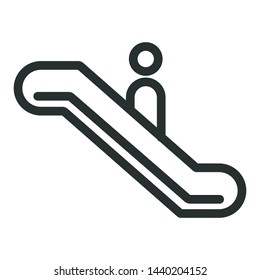 escalator - minimal line web icon. simple vector illustration. concept for infographic, website or app.