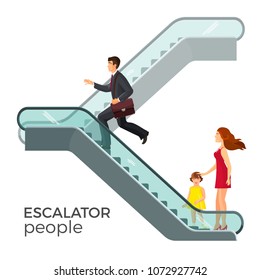 Escalator moving staircase consisting of endlessly circulating steps