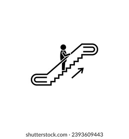 Eskalator bewegt Treppe, Vektorsymbol einzeln.