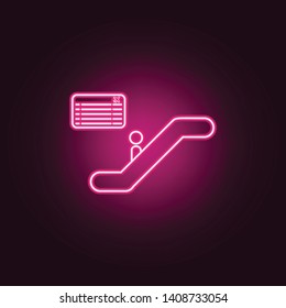 up the escalator neon icon. Elements of turizm set. Simple icon for websites, web design, mobile app, info graphics