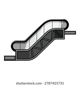 Escalator offering vertical transportation solution within a modern building, representing upward and downward movement, connecting different levels for business and convenience