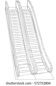escalator on white
