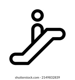 Escalator outline icon. Editable stroke. Vector graphics