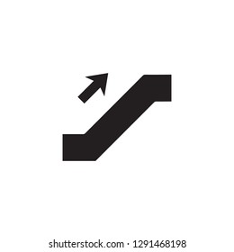 Escalator, public transport vector icon - Vector. Escalator up icon. Escalator staircase moving simple vector icon illustration. 