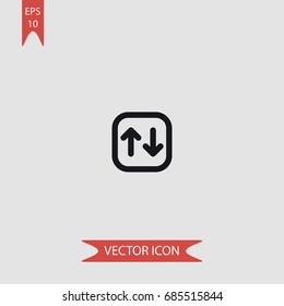  Escalator, public transport vector icon, illustration symbol