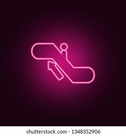 escalator escalator rises icon. Elements of Airport in neon style icons. Simple icon for websites, web design, mobile app, info graphics