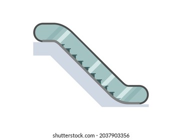 Escalator. Side view. Simple flat illustration.