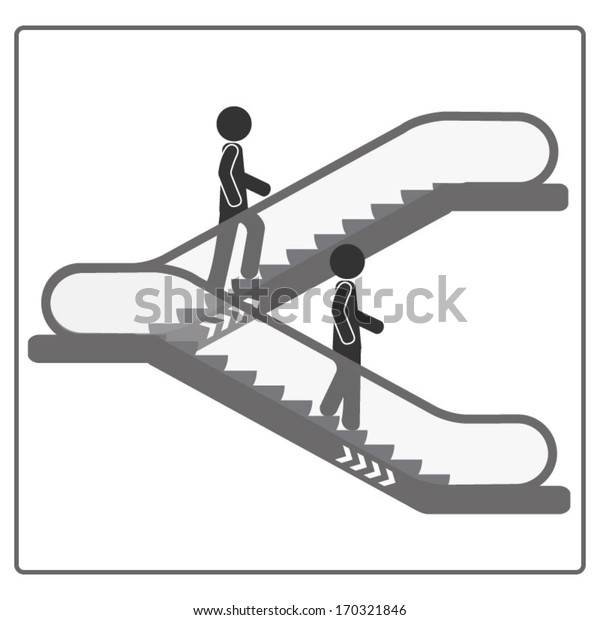 Escalator Sign Stock Vector Royalty Free 170321846