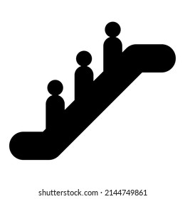 Escalator Sign Flat Icon Isolated On White Background