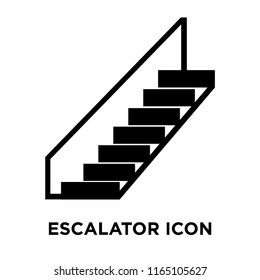 Escalator sign icon vector isolated on white background, Escalator sign transparent sign