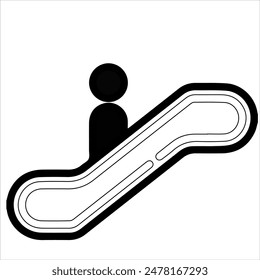 Señal de escalera mecánica con Vector aislado