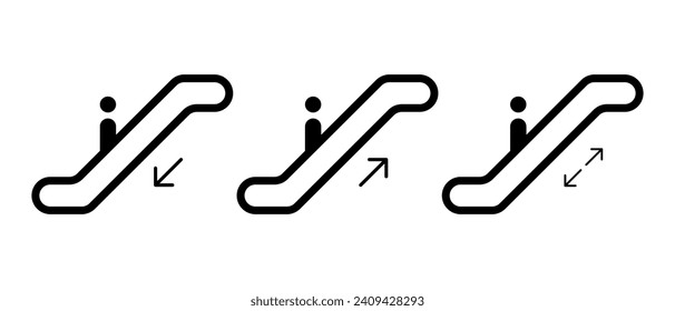 Escalator signiert Stockillustration. Vektordesign.