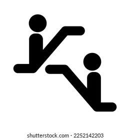 Icono de la silueta del escalador. Equipamiento de elevación. Vector.