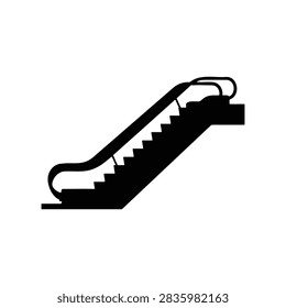 Escalator silhouette icon vector flat design.
