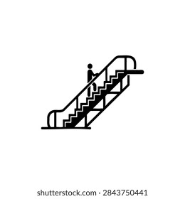 Escalator silhouette vector flat design on white background.

