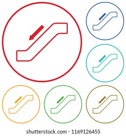 Escalator staircase icon.Vector illustration