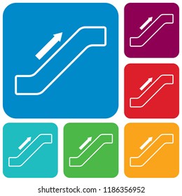 Escalator staircase icon.Vector illustration