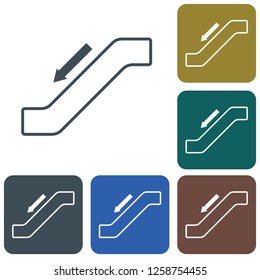 Escalator staircase icon.Vector illustration