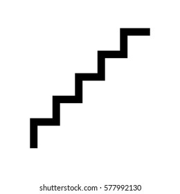 Escalator, stairs sign mini line, icon, background and graphic. The icon is black and white, linear  flat, vector, pixel perfect, minimal, suitable for web and print. 