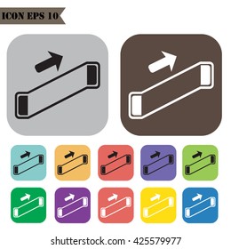 Escalator symbol icons set.Vector illustration