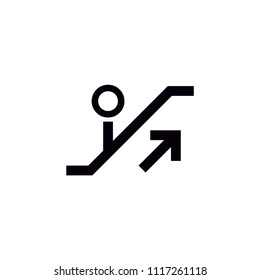 Up escalator vector icon
