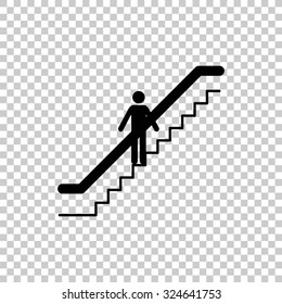 escalator vector icon - black illustration