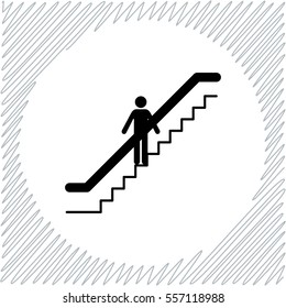 Escalator vector icon - black  illustration