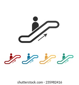 Escalator  - vector icon, flat design