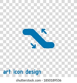 escalator vector icon on an abstract background