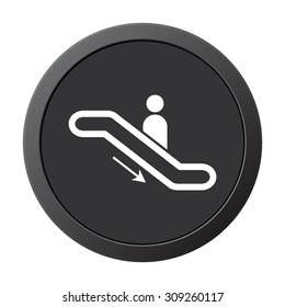 Escalator  - vector icon on a grey button