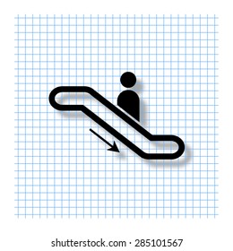 Escalator - vector icon with shadow