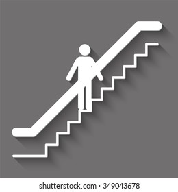 escalator vector icon with shadow